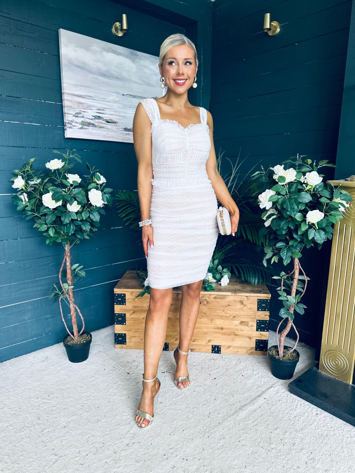Lisa Occasion Tulle Mini Dress White