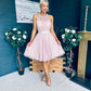 Vera Occasion Tulle Mini Dress Blush