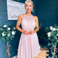Vera Occasion Tulle Mini Dress Blush
