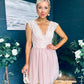 Susanna Occasion Tulle Mini Dress Blush