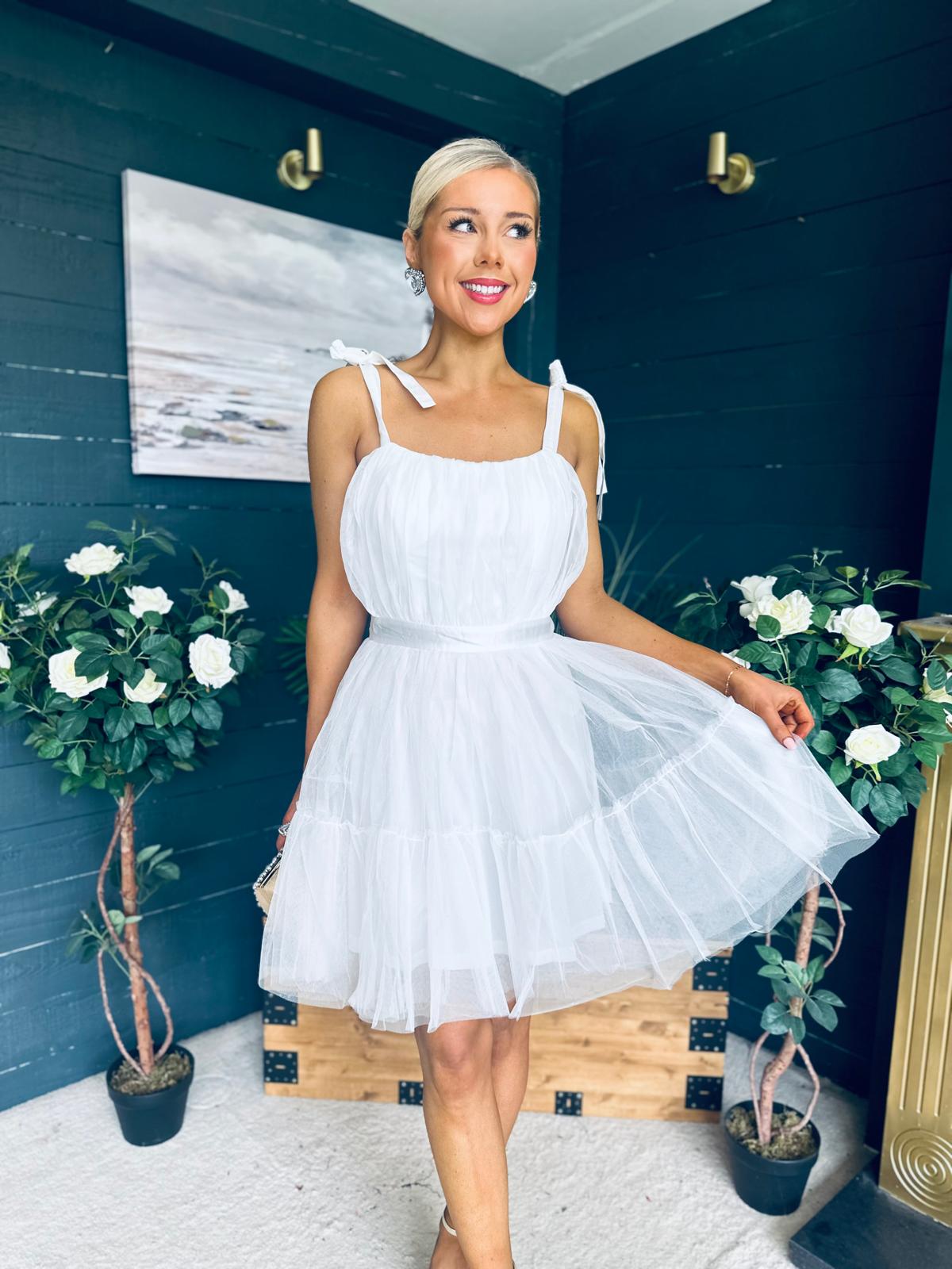 Melissa Occasion Tulle Mini Dress White