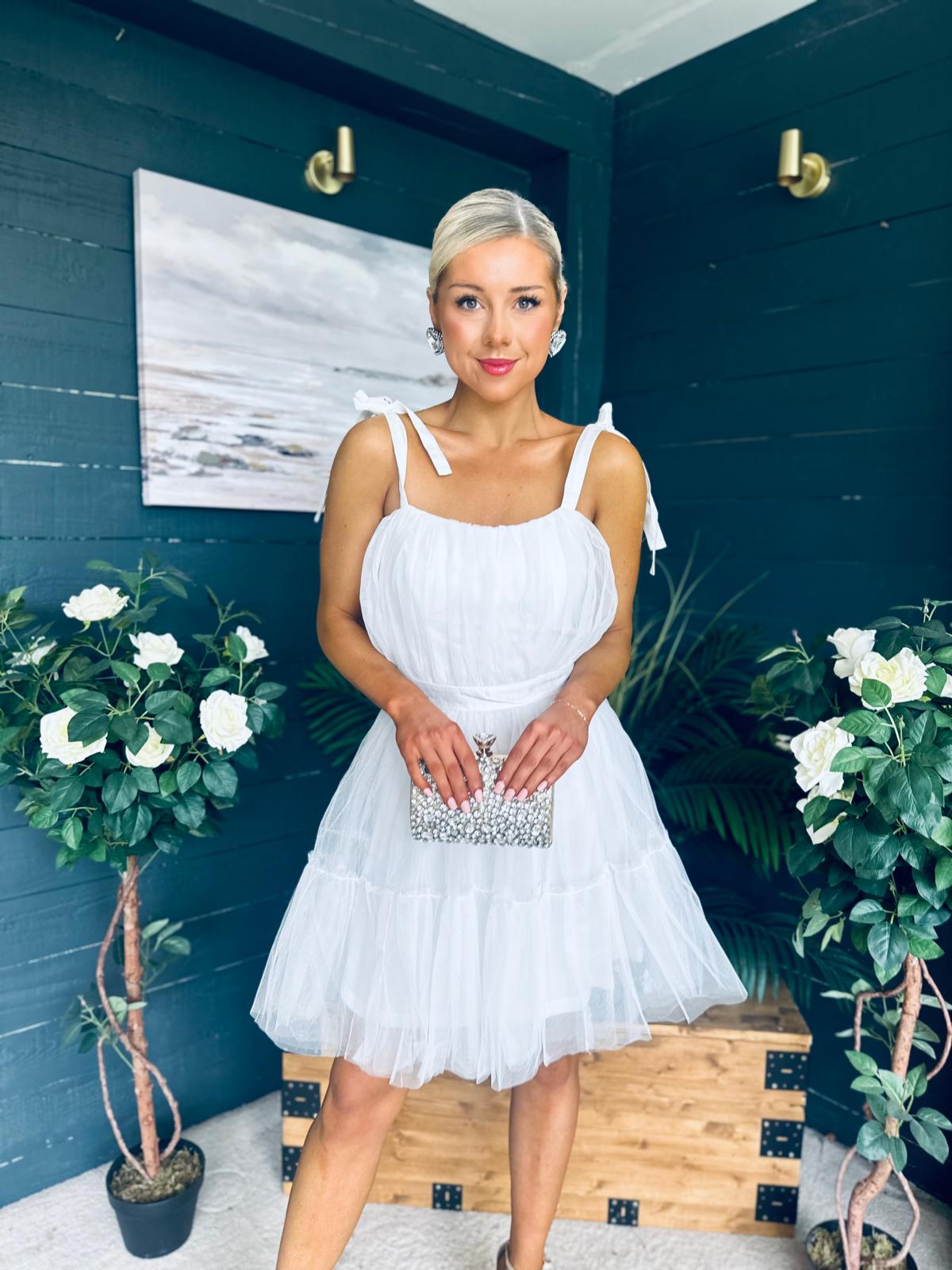 Melissa Occasion Tulle Mini Dress White