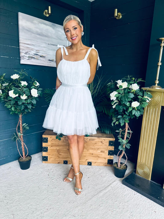 Melissa Occasion Tulle Mini Dress White