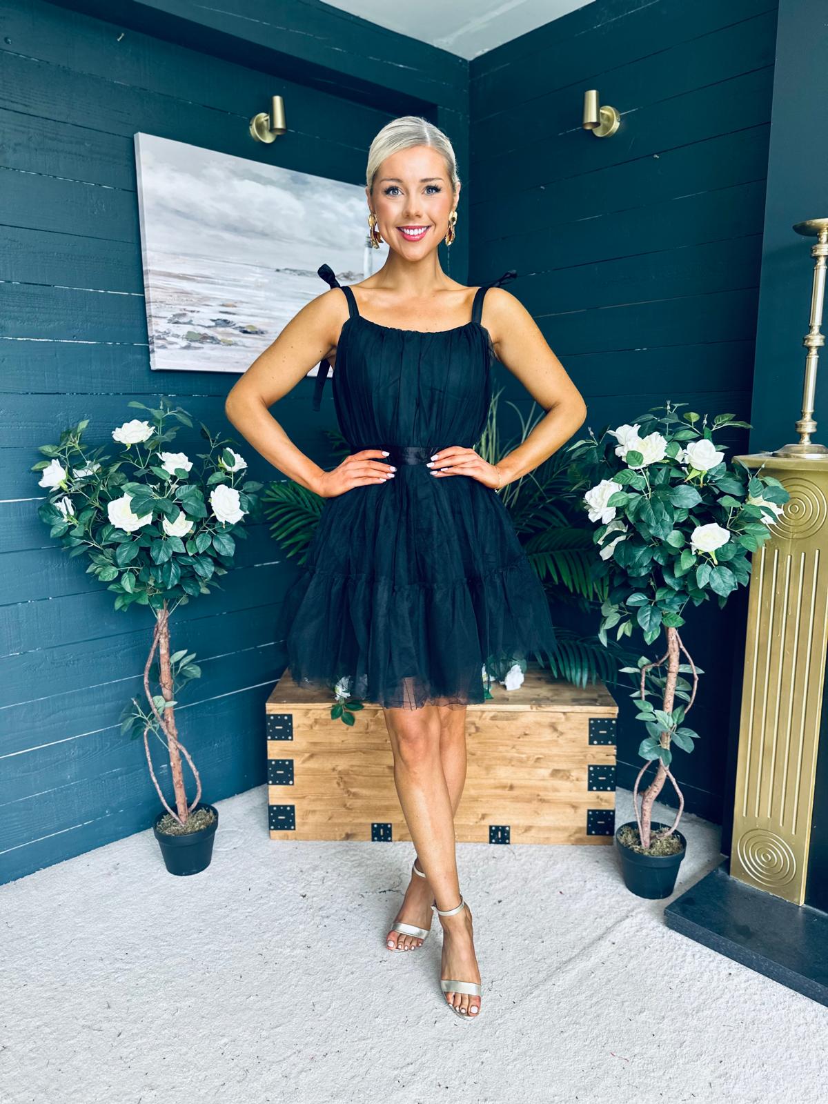 Melissa Occasion Tulle Mini Dress Black
