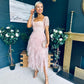 Delaney Occasion Tulle Midi Dress Blush