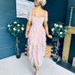 Delaney Occasion Tulle Midi Dress Blush