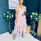 Delaney Occasion Tulle Midi Dress Blush