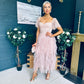 Delaney Occasion Tulle Midi Dress Blush