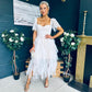 Delaney Occasion Tulle Midi Dress White