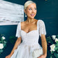 Delaney Occasion Tulle Midi Dress White