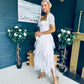 Delaney Occasion Tulle Midi Dress White