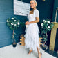 Delaney Occasion Tulle Midi Dress White
