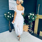 Delaney Occasion Tulle Midi Dress White
