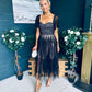 Delaney Occasion Tulle Midi Dress Black