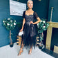 Delaney Occasion Tulle Midi Dress Black