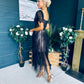 Delaney Occasion Tulle Midi Dress Black