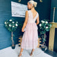 Kari Occasion Tulle Midi Dress Blush