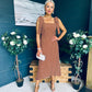 Jovi Tie Shoulder Square Neck Midi Dress Polka Coco