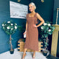 Jovi Tie Shoulder Square Neck Midi Dress Polka Coco