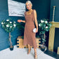 Jovi Tie Shoulder Square Neck Midi Dress Polka Coco