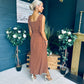 Jovi Tie Shoulder Square Neck Midi Dress Polka Coco