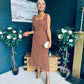 Jovi Tie Shoulder Square Neck Midi Dress Polka Coco