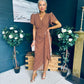 Drew Puff Sleeve Midi Dress Polka Coco