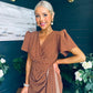 Drew Puff Sleeve Midi Dress Polka Coco