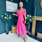 Orla Detailed Midi Dress Polka Pink