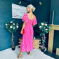 Orla Detailed Midi Dress Polka Pink