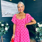 Orla Detailed Midi Dress Polka Pink