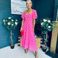 Orla Detailed Midi Dress Polka Pink