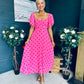 Orla Detailed Midi Dress Polka Pink