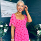 Orla Detailed Midi Dress Polka Pink