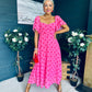 Orla Detailed Midi Dress Polka Pink