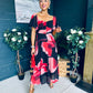Orla Detailed Midi Dress Floral Black