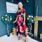 Orla Detailed Midi Dress Floral Black