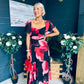 Orla Detailed Midi Dress Floral Black