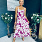 Cassidy Pleated Midi Dress Floral Berry