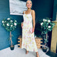Cassidy Pleated Midi Dress Floral Yellow