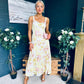 Cassidy Pleated Midi Dress Floral Yellow