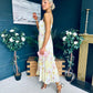 Cassidy Pleated Midi Dress Floral Yellow