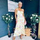 Cassidy Pleated Midi Dress Floral Yellow