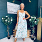 Cassidy Pleated Midi Dress Floral Mint