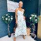 Cassidy Pleated Midi Dress Floral Mint