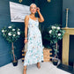 Cassidy Pleated Midi Dress Floral Mint