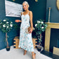 Cassidy Pleated Midi Dress Floral Mint