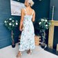 Cassidy Pleated Midi Dress Floral Mint