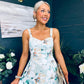 Cassidy Pleated Midi Dress Floral Mint