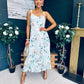 Cassidy Pleated Midi Dress Floral Mint